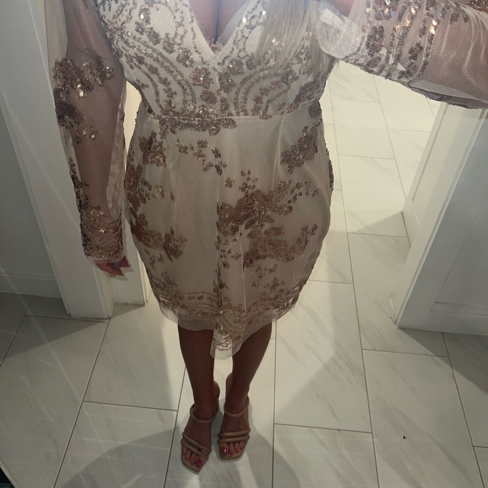 Glamorous Long Sleeve Sequin Dress - Picture 7 of 7